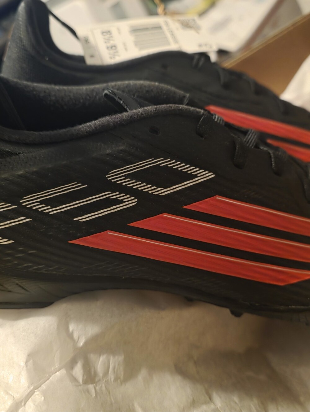 Adidas F50 League Turf Men's Black and Red Soccer Cleats MENS 8.5 WOMENS 9.5
